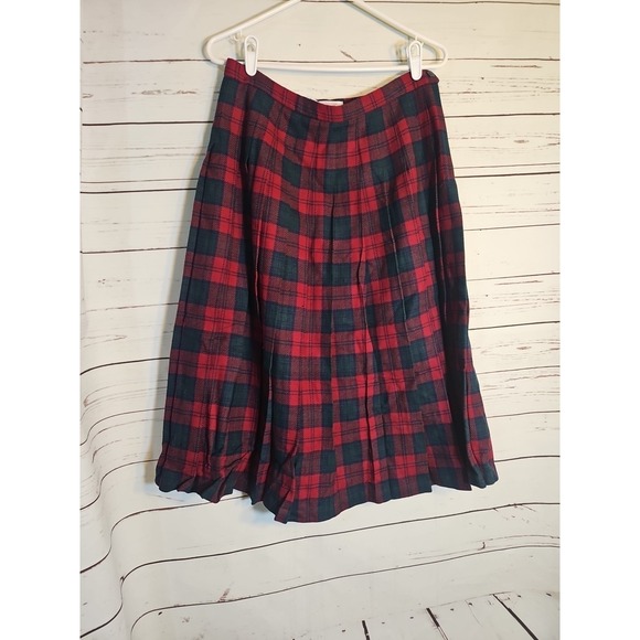 Pendleton Dresses & Skirts - Pendleton Skirt‎ Womens Size 14 Plaid 100% Wool Pleated Midi Lined Tartan